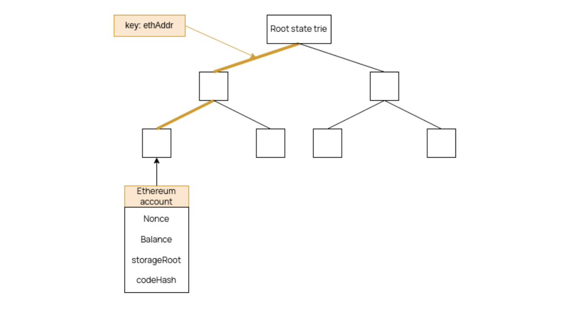 A simplified EVM's state trie