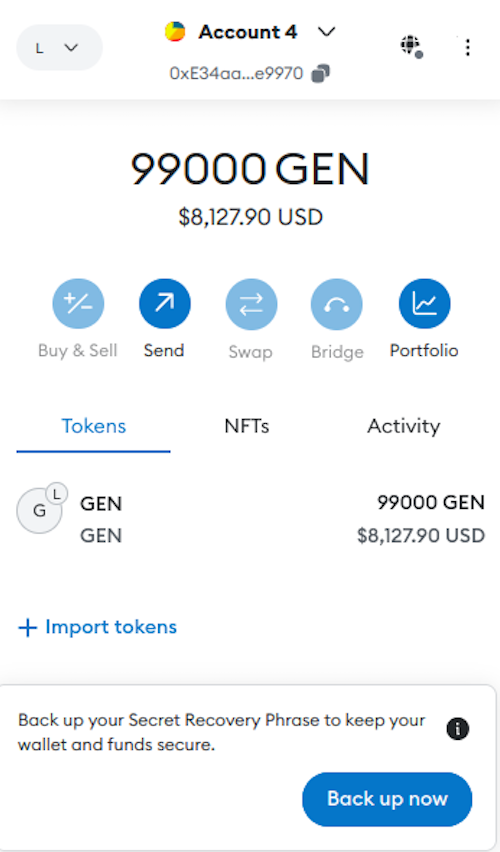 Import pre-funded account