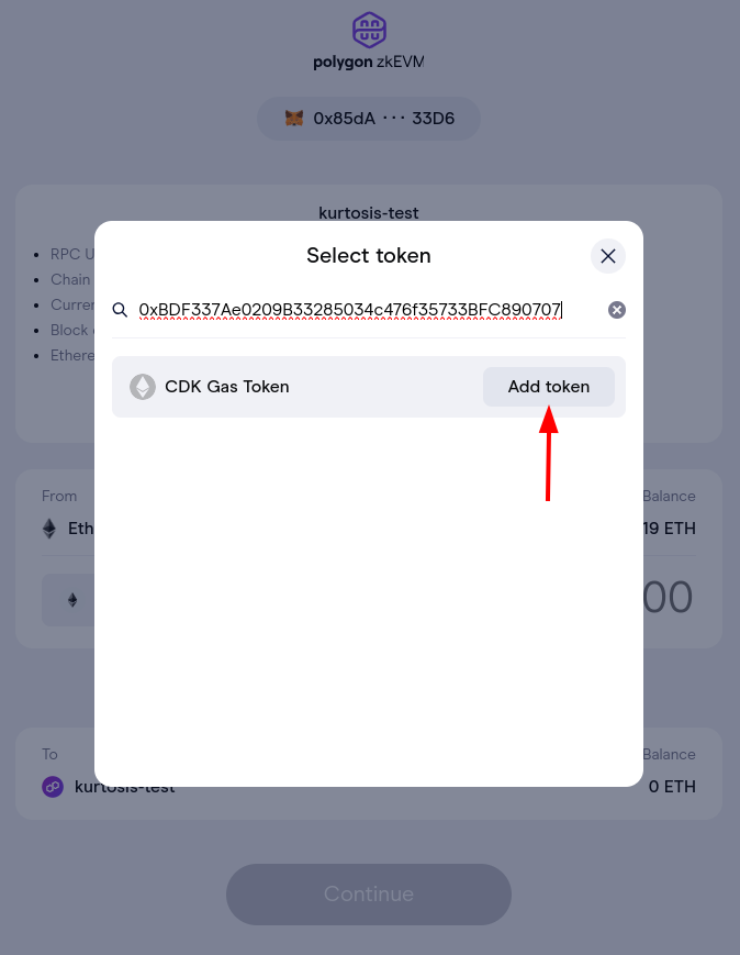 Paste token in