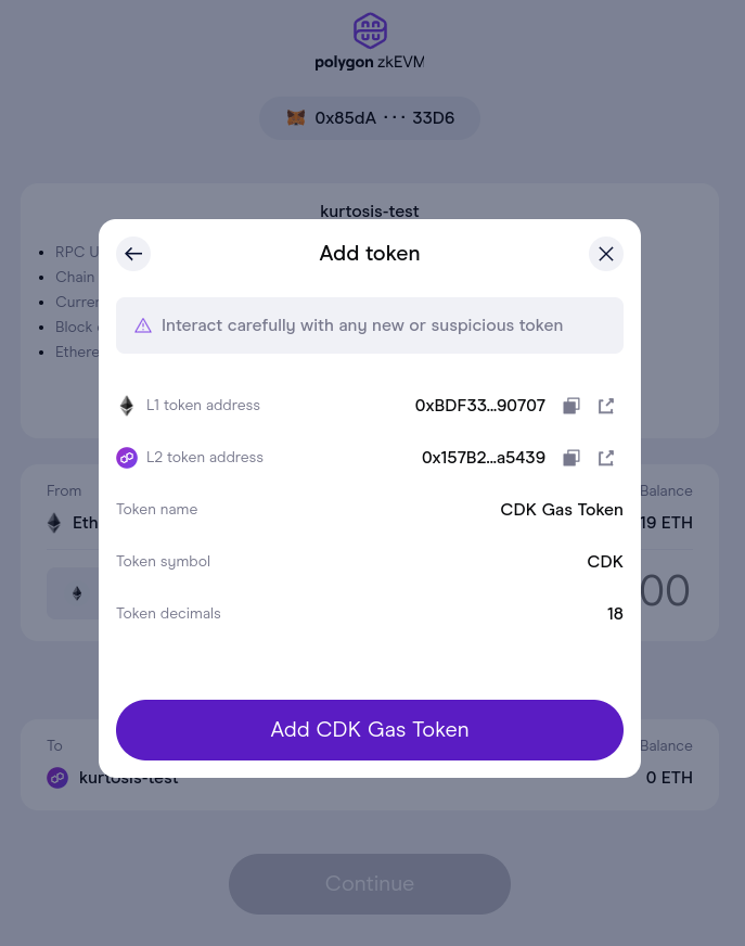 Paste token in