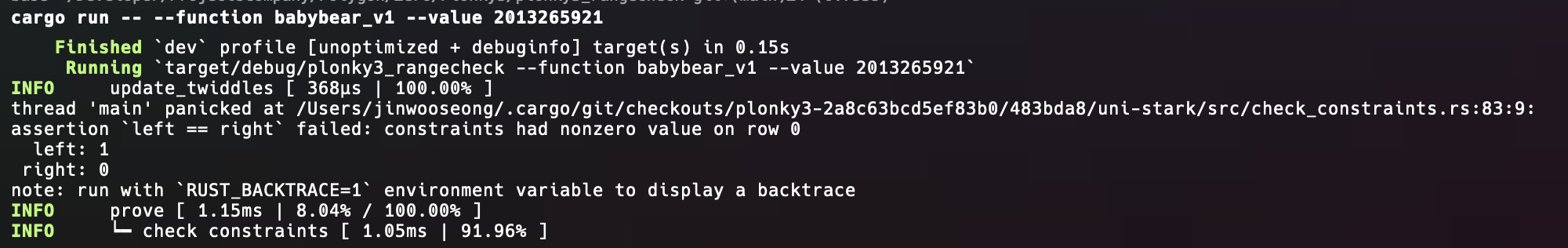 BabyBear in range result